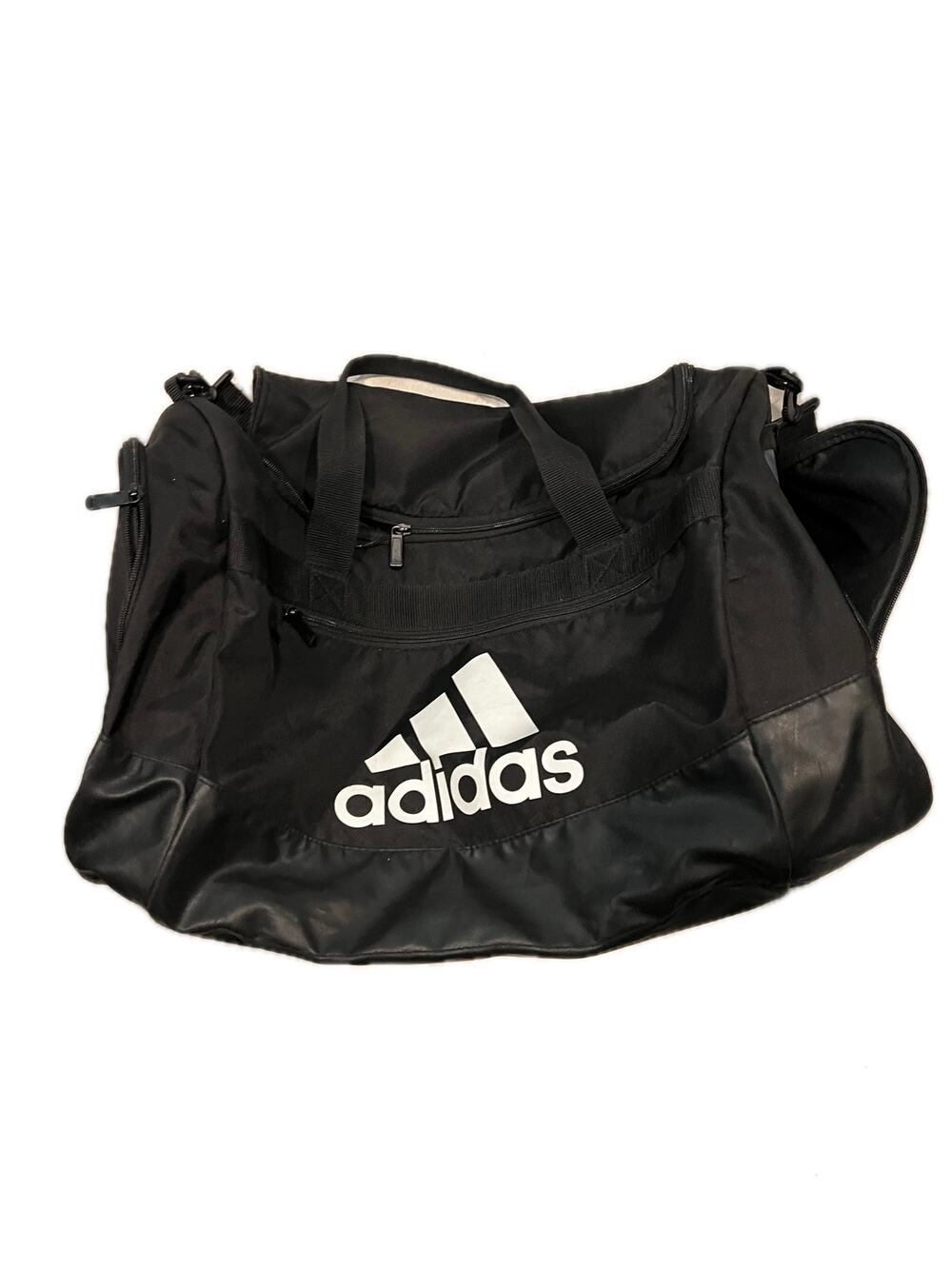 Adidas Defender Medium 20"x12"x10" White Black Duffel Bag